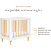 Lolly 4-in-1 Convertible Mini Crib and Twin Bed with Toddler Bed Conversion Kit,  White / Natural - Cribs - 10