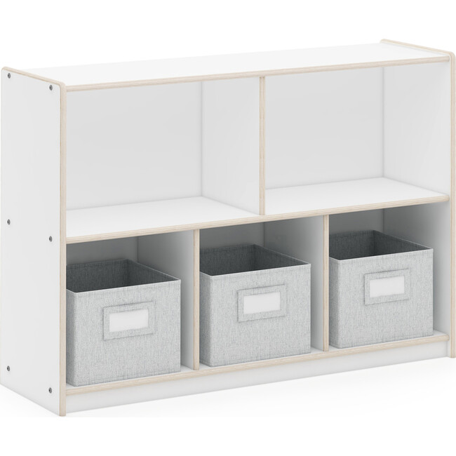 EdQ 2-Shelf 5-Compartment Storage 30'' - White