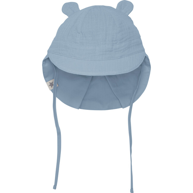 Muslin Cotton Small Ear Summer Hat, Citadel Blue