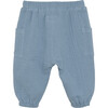 Muslin Cotton Elastic Waist Pants, Citadel Blue - Pants - 2