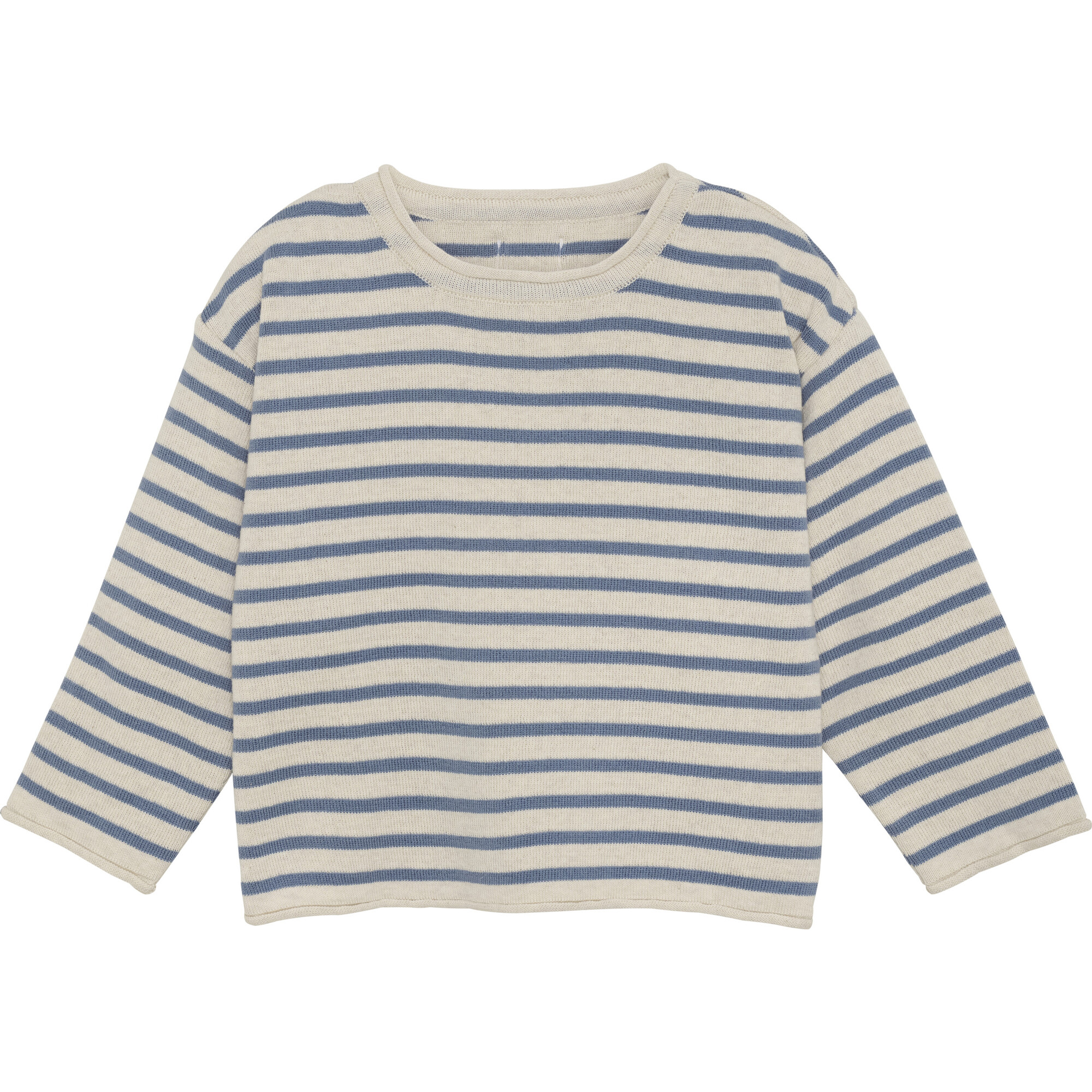 Knitted Striped Sweater, Citadel Blue - Sweaters - 1