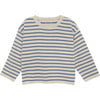 Knitted Striped Sweater, Citadel Blue - Sweaters - 1 - thumbnail