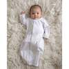 Sage Polka Dot Pima Convertible Gown, White - Nightgowns - 2