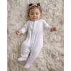 Sage Polka Dot Pima Footie, White - Footie Pajamas - 2