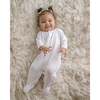 Sage Polka Dot Pima Footie, White - Footie Pajamas - 3