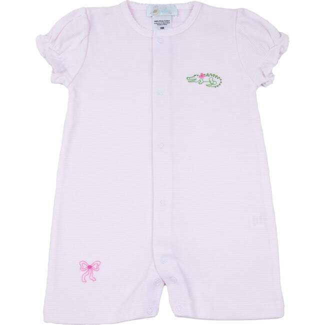 Gator Embroidered One Piece, Pink
