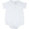 Cross Pima Bubble Romper, White - Rompers - 1 - thumbnail