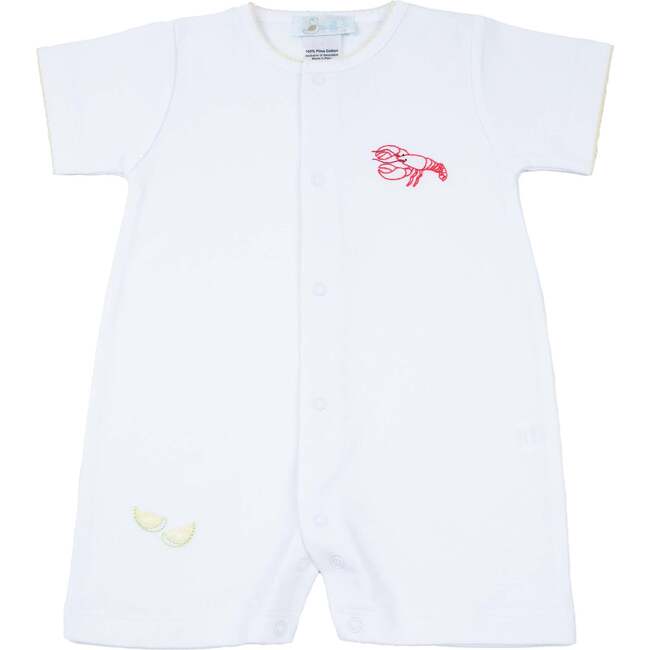 Crawfish Embroidered One Piece, White
