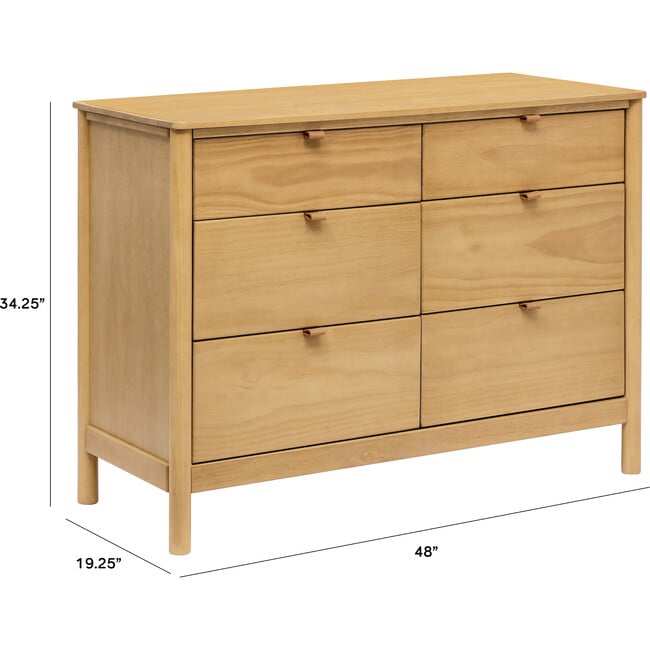 Bondi 6-Drawer Assembled Dresser in Honey - Dressers - 7