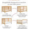 Gelato 4-in-1 Convertible Crib With Toddler Bed Conversion Kit, Honey & Vegan Tan Leather Feet - Cribs - 10