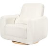 Tuba Extra Wide Swivel Glider, Ivory Corduroy & Light Wood Base - Nursery Chairs - 1 - thumbnail