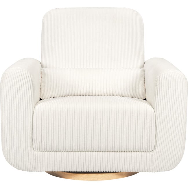 Tuba Extra Wide Swivel Glider, Ivory Corduroy & Light Wood Base - Nursery Chairs - 7