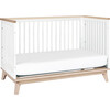 Scoot 3-in-1 Convertible Crib With Toddler Bed Conversion Kit, White/Washed Natural - Cribs - 5