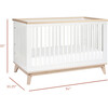 Scoot 3-in-1 Convertible Crib With Toddler Bed Conversion Kit, White/Washed Natural - Cribs - 9