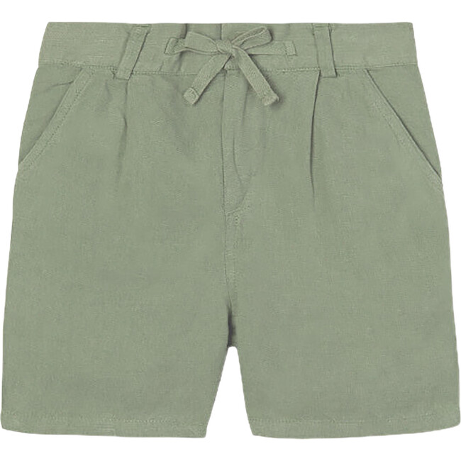 Linen Cotton Shorts, Green