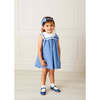 Broderie Anglaise Medium Bow Headband, Blue - Hair Accessories - 2