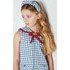 Gingham Scrunchie Hairband, Blue - Hair Accessories - 2