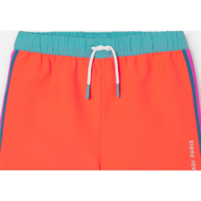 Boy Swim Shorts, Pink & Multicolours - Swim Trunks - 3