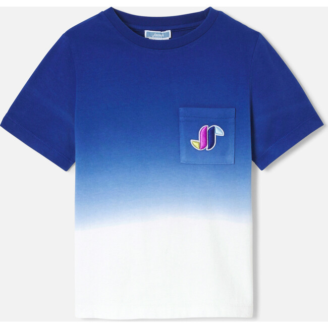 Boy Dip-Dye T-Shirt, White & Blue