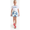 Girl Gabardine Shorts, White & Multicolours - Shorts - 5