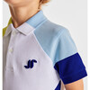 Boy Embroidered Cotton Pique Polo Shirt, White & Multicolours - Polo Shirts - 6