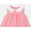 Baby Girl Poplin Dress, Red & White - Dresses - 3