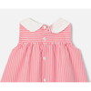 Baby Girl Poplin Dress, Red & White - Dresses - 4