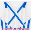 Girl Striped Cross-Over Strap Dress, White & Blue - Dresses - 4