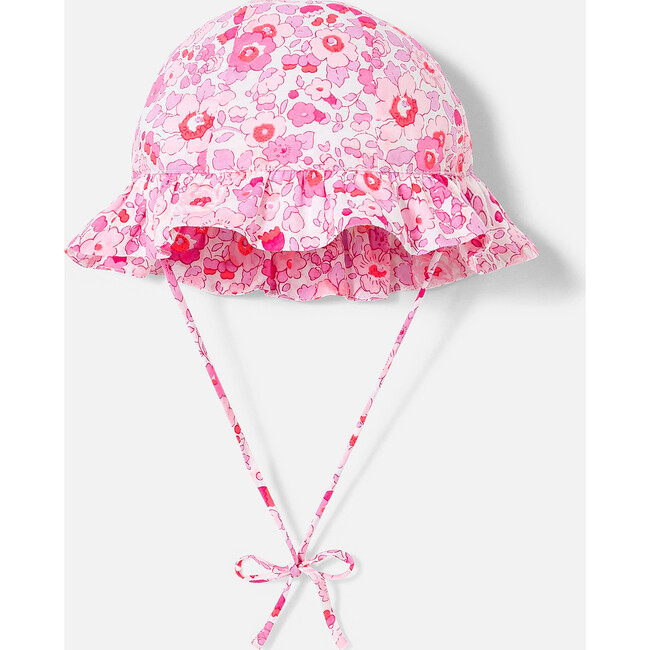 Baby Girl Liberty Fabrics Hat, White & Pink