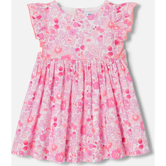Baby Girl Liberty Fabric Dresss, Pink & Multicolours