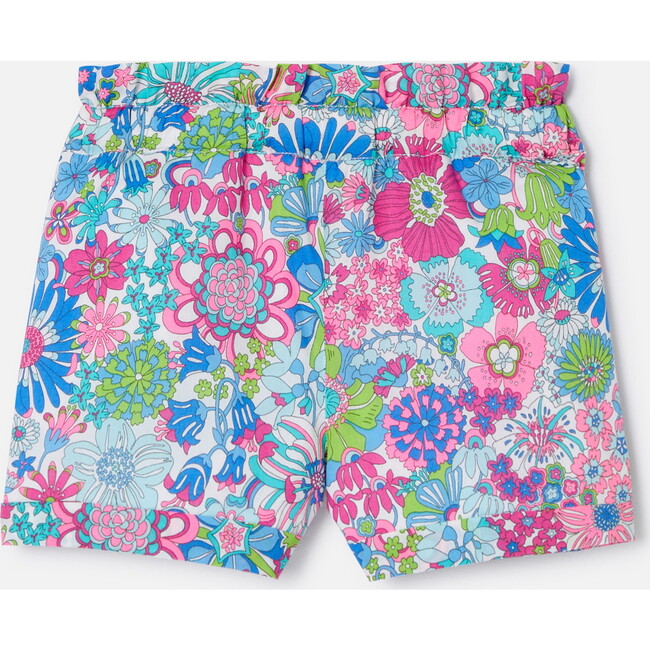 Baby Girl Liberty Fabric Shorts, White & Multicolours - Pants - 2