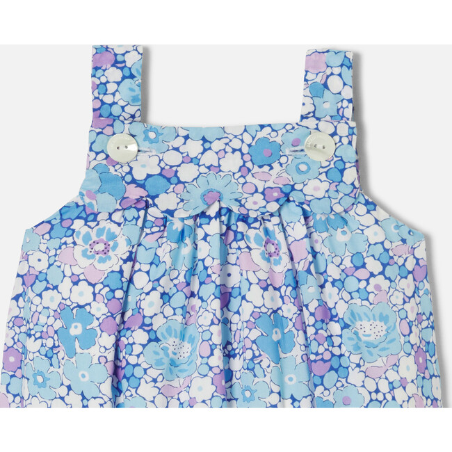 Baby Girl Liberty Fabric Rompers, Blue & Multicolours - Rompers - 3