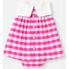 Baby Girl Gingham Dress, White & Pink - Dresses - 2
