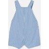 Baby Boy Short Overalls, Blue & White - Overalls - 2