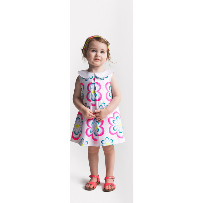 Baby Girl Ceremony Dress, White & Multicolours - Dresses - 7