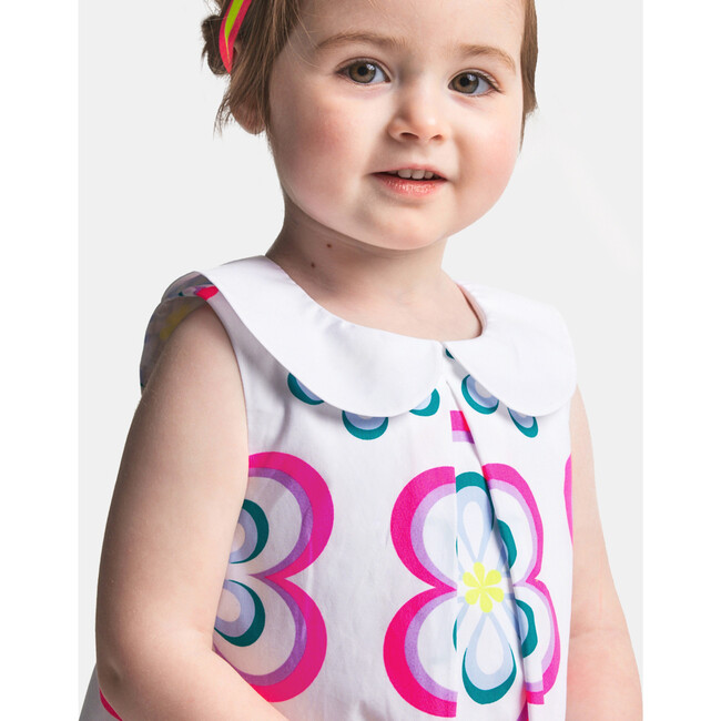 Baby Girl Ceremony Dress, White & Multicolours - Dresses - 8