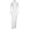 Women's Monica Turtleneck Long-Sleeve Leg-Slit Maternity Maxi Dress, Ivory - Dresses - 1 - thumbnail