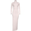 Women's Monica Turtleneck Long-Sleeve Leg-Slit Maternity Maxi Dress, Pink - Dresses - 1 - thumbnail