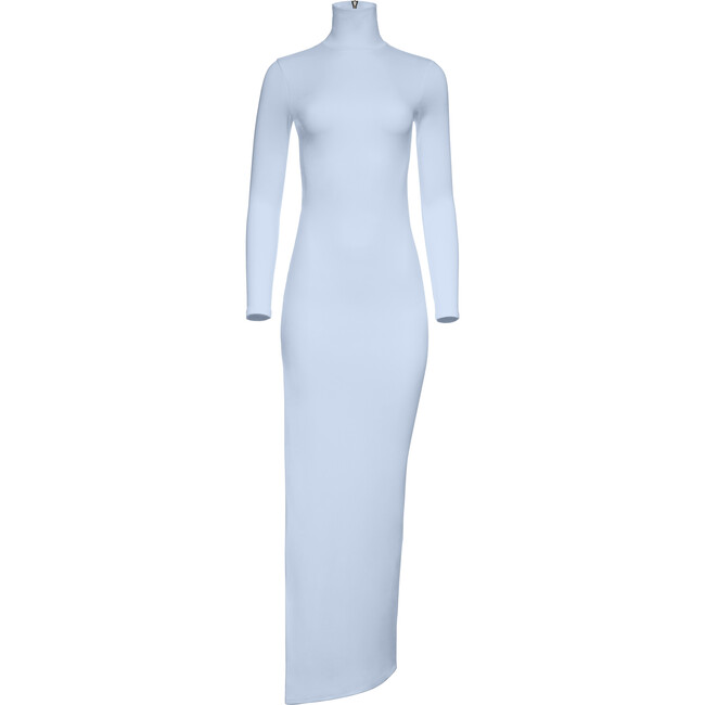 Women's Monica Turtleneck Long-Sleeve Leg-Slit Maternity Maxi Dress, Blue