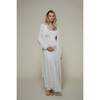 Women's Cloud Lounge Maternity Robe, Heather Grey - Loungewear - 4