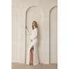 Women's Monica Turtleneck Long-Sleeve Leg-Slit Maternity Maxi Dress, Ivory - Dresses - 2