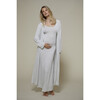 Women's Cloud Lounge Maternity Robe, Heather Grey - Loungewear - 6