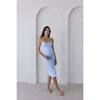 Women's Brigitte Lightweight Maternity Midi Dress, Blue - Dresses - 2