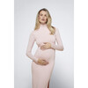 Women's Monica Turtleneck Long-Sleeve Leg-Slit Maternity Maxi Dress, Pink - Dresses - 2