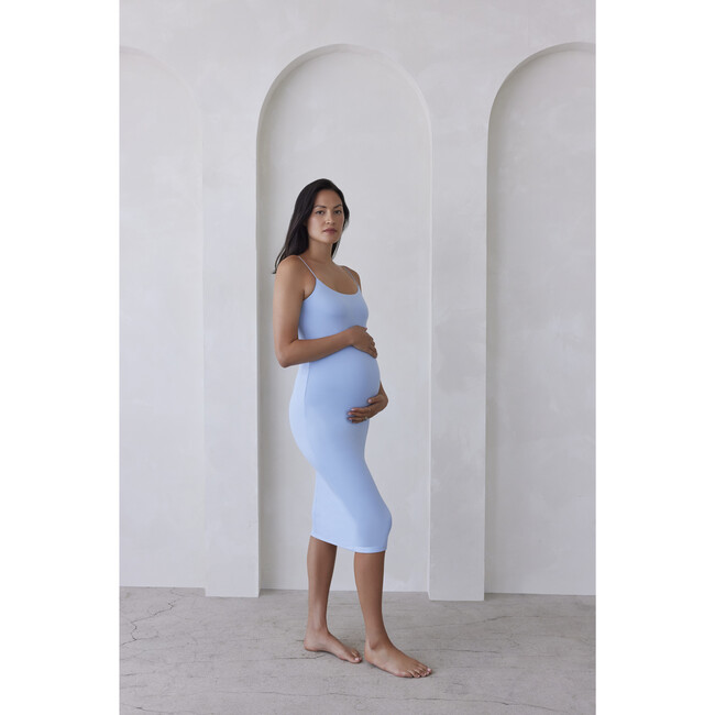 Women's Brigitte Lightweight Maternity Midi Dress, Blue - Dresses - 5