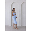 Women's Brigitte Lightweight Maternity Midi Dress, Blue - Dresses - 5