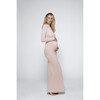 Women's Monica Turtleneck Long-Sleeve Leg-Slit Maternity Maxi Dress, Pink - Dresses - 4