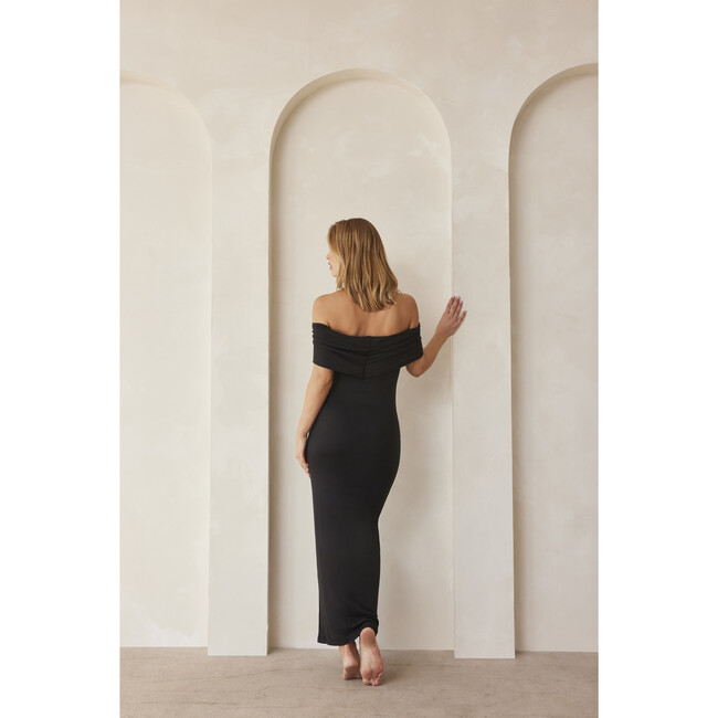 Women's Bianca Off-Shoulder Maternity Dress, Black - Dresses - 6