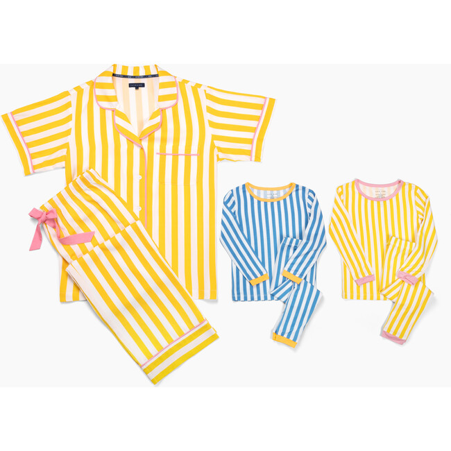 *Exclusive* Retro Stripe Kids Pajamas, Blue Stripe - Pajamas - 3