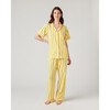 *Exclusive* Womens Retro Stripe Pajama Pants Set, Yellow Stripe - Pajamas - 3